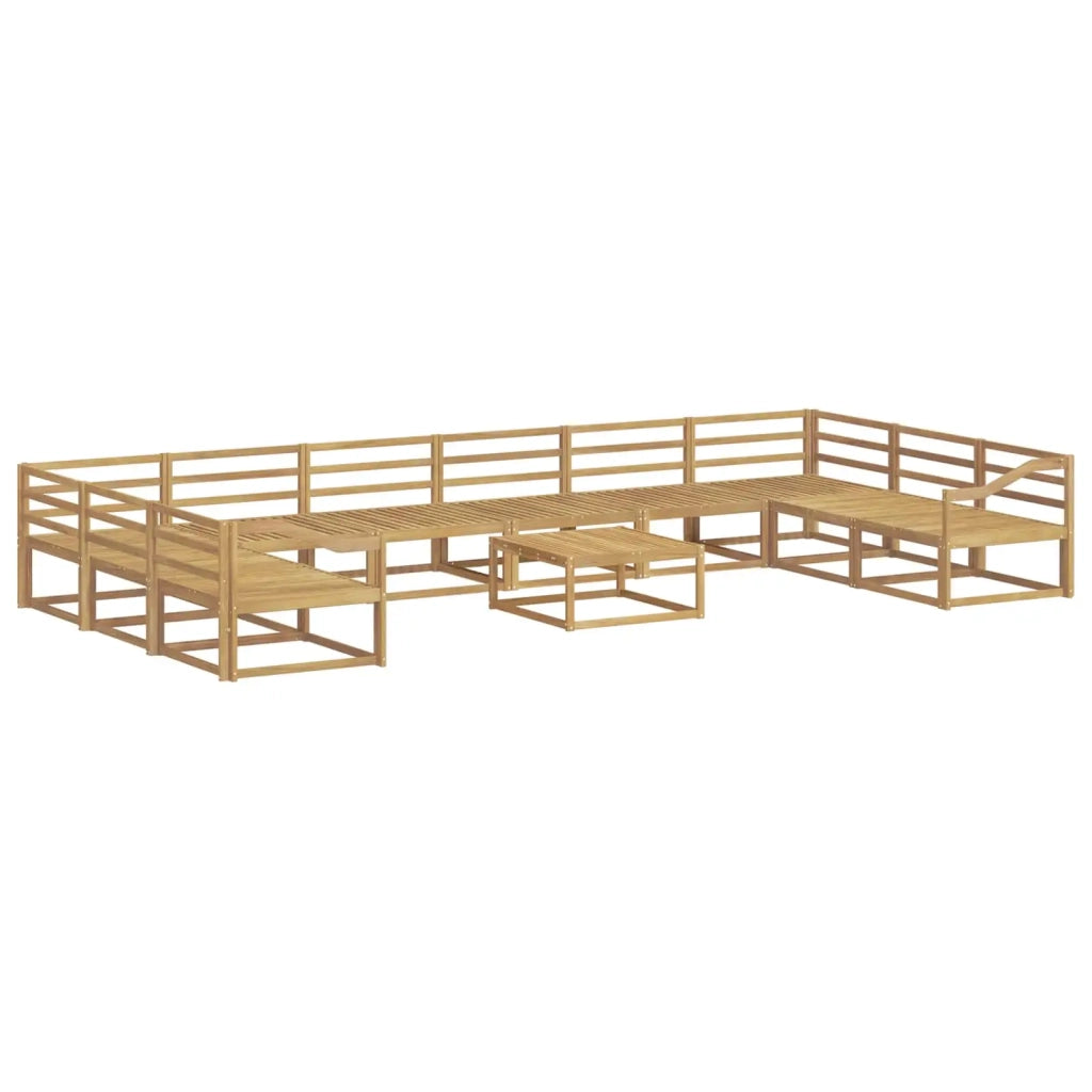 Set di divani da esterno 11 pcs Bianco Legno di Acacia Massello 3387153