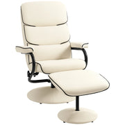 Poltrona relax reclinabile girevole con pouf ¨C zephmum ¨C crema