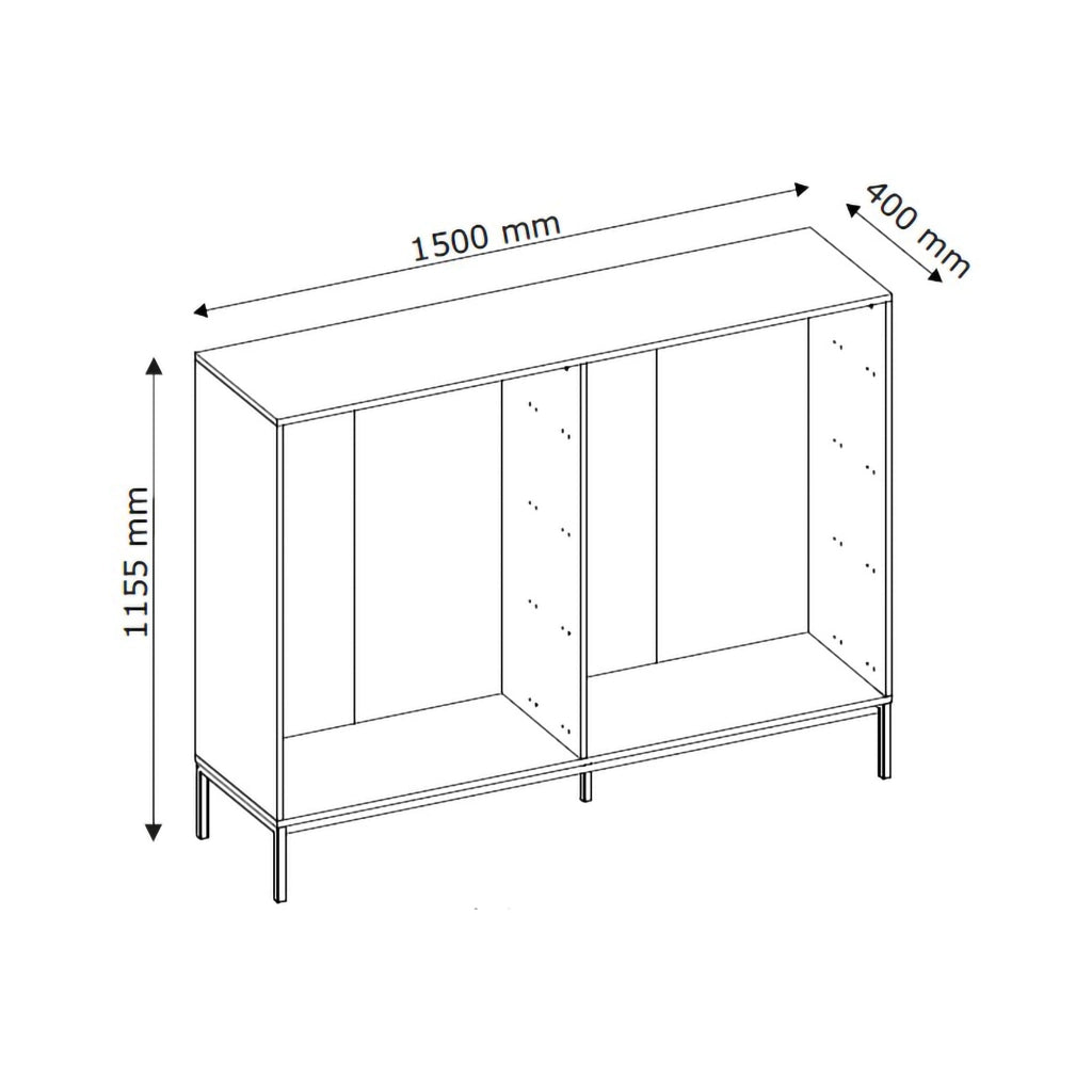 Laniva, Cassettiera 8 Cassetti, 150x40x116h cm Nero Antracite