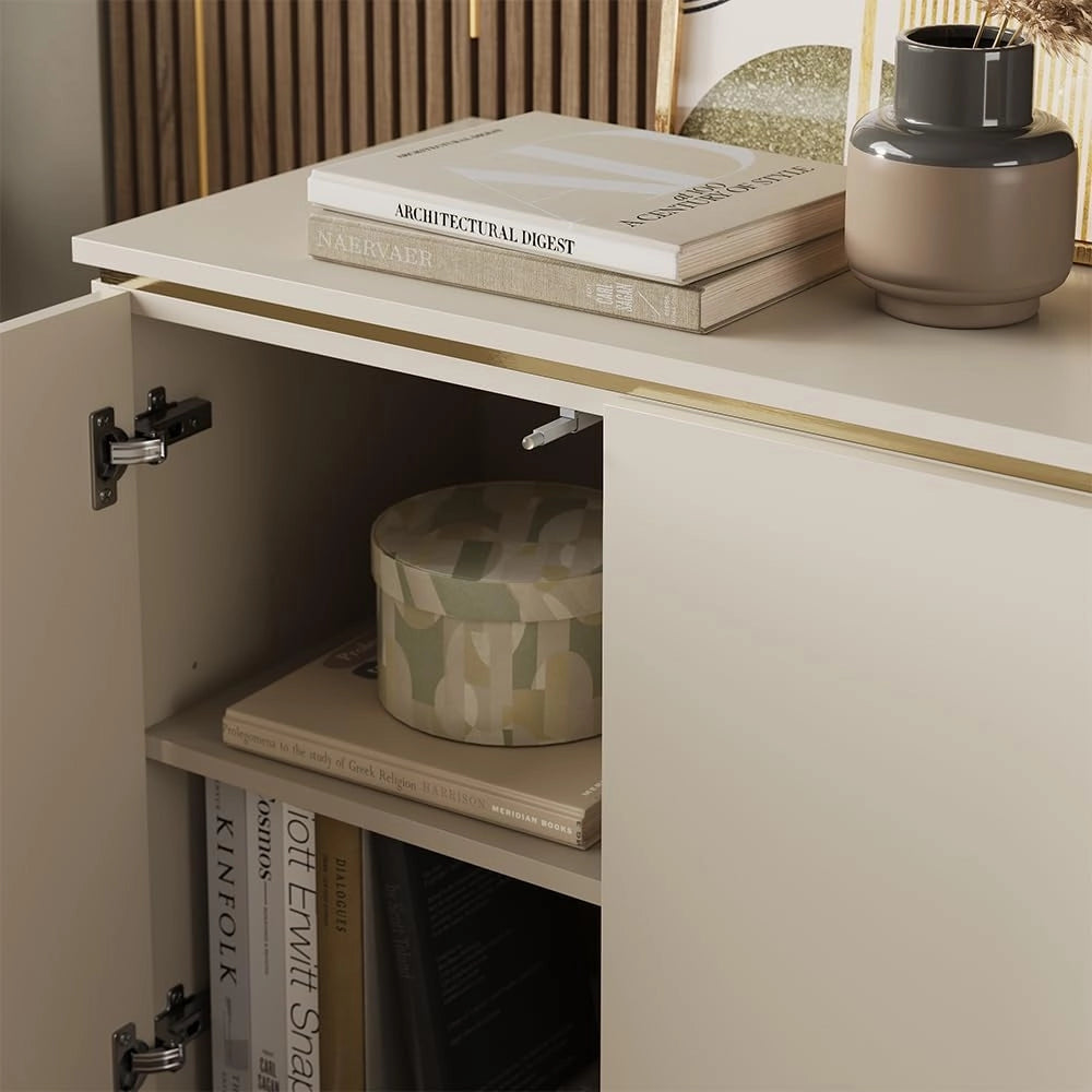 Credenza Linette, Cachemire, 80 x 70 cm con 4 scomparti