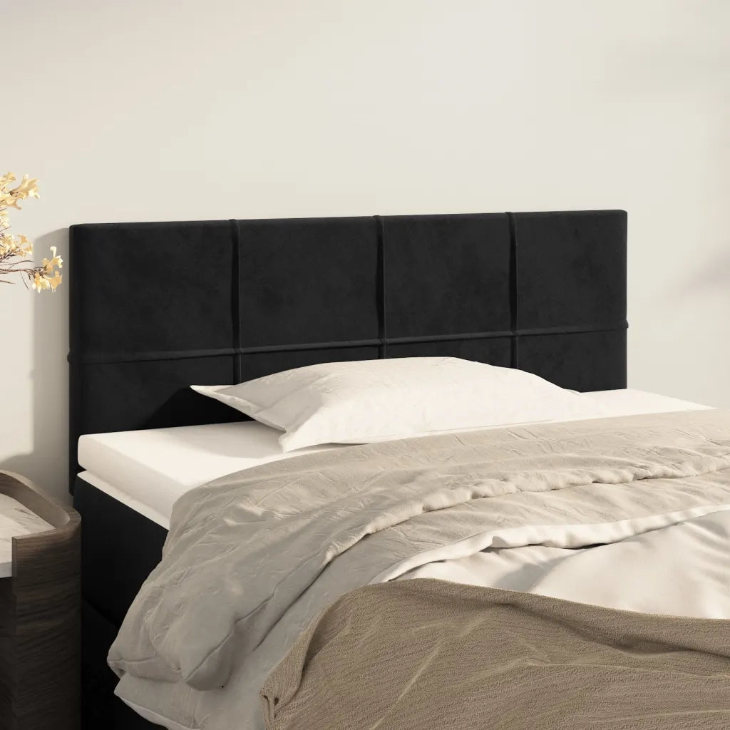 Testiera-Testata-Testiera Decorativa Nera 80x5x78/88 cm in Velluto 752658