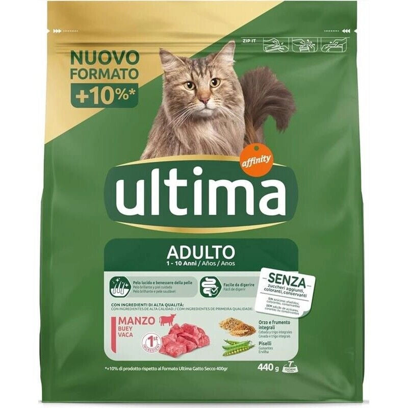 ULTIMA CROCCHETTE PER GATTO ADULTO 1-10 ANNI 440 GR FACILE DA DIGERIRE GUSTO MANZO
