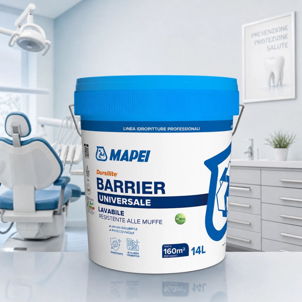 Mapei dursilite barrier pittura murale lavabile antimuffa 14 l