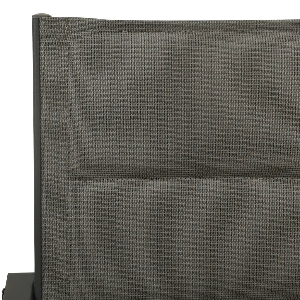 Set da Pranzo da Giardino 3 pz | Set Salotto da Giardino Nero in Acciaio e Textilene