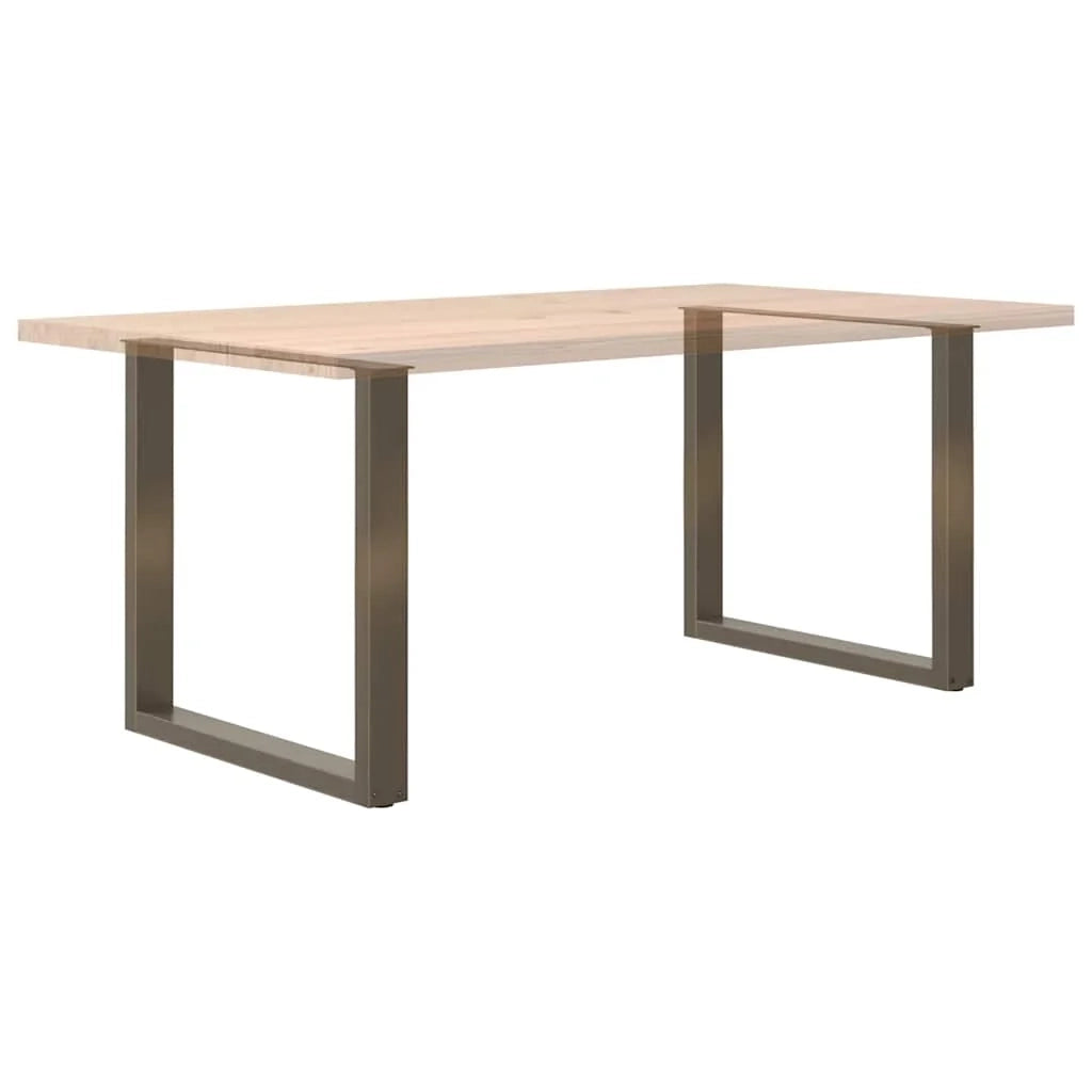 Set di 2 gambe regolabili per tavolo da pranzo a forma di U 80 x 73 cm design moderno acciaio naturale 02_0057431