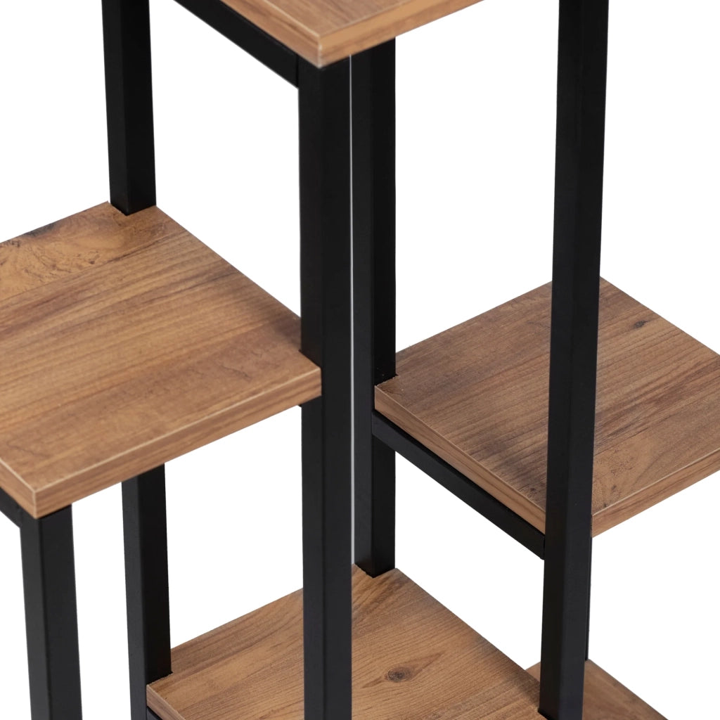 Scaffale per piante a 6 ripiani 78,5 x 56 x 20 cm effetto legno nero 03_0007711
