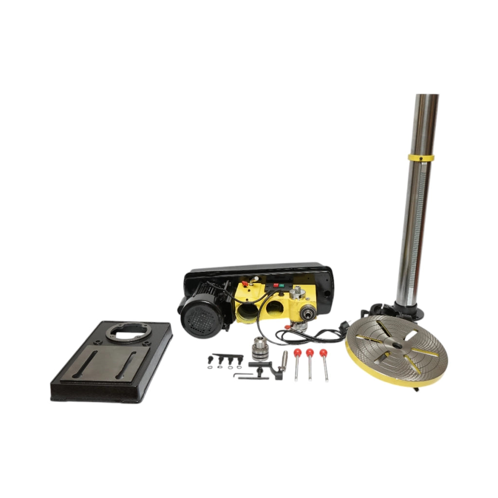 Trapano a colonna Crownman 450W, 220V, 5 velocità, 16 rapporti, 180-2770 giri/min, mandrino da 16 mm