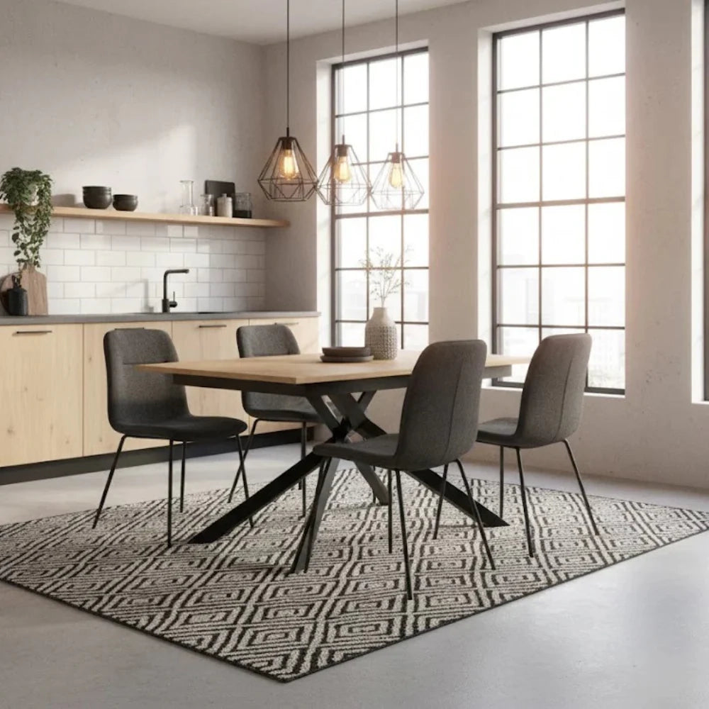 Tavolo da pranzo allungabile effetto rovere naturale naturale Pluto 140-190x90 cm fino a 8 posti Made in Italy | Duzzle