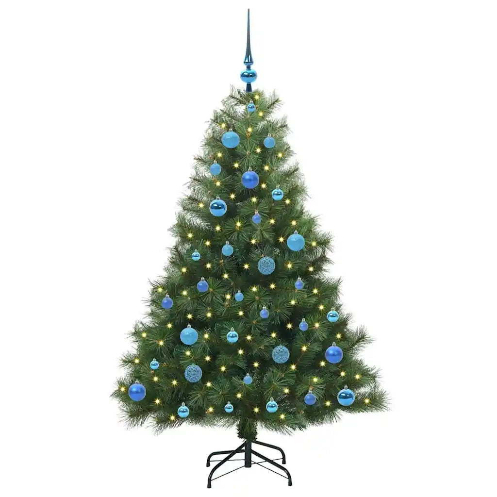 Albero di Natale | Decorazioni natalizie artificiale con 150 LED Verde 150 cm PE e PVC