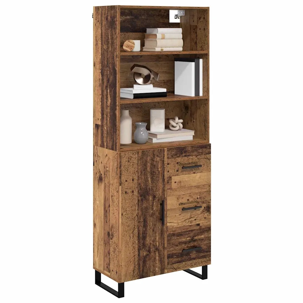 Credenza con cassetto 2 pz | Madia | Buffet da pranzo | Armadio da pranzo Legno vecchio Legno multistrato