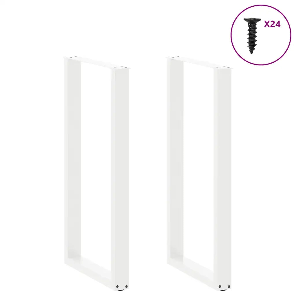 Gambe per tavolo da bar a forma di U 2 pz bianche 60x(110-111) cm in acciaio 4013249