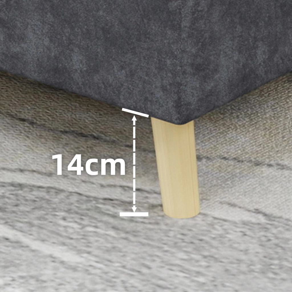 Letto Matrimoniale 140x200 cm con Testiera geometrica in Tessuto e Metallo Grigio