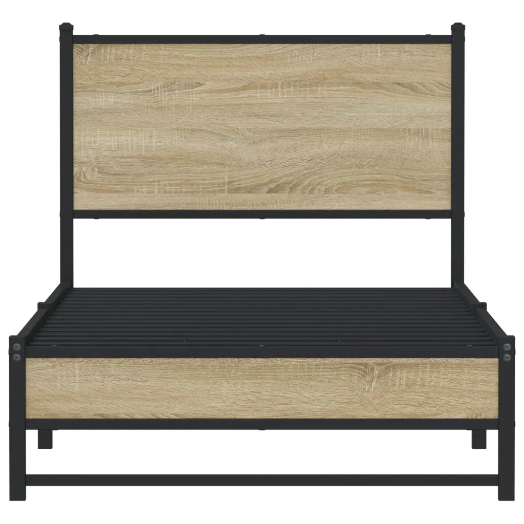 Giroletto senza Materaso in Metallo Rovere Sonoma 90x200 cm 4007879