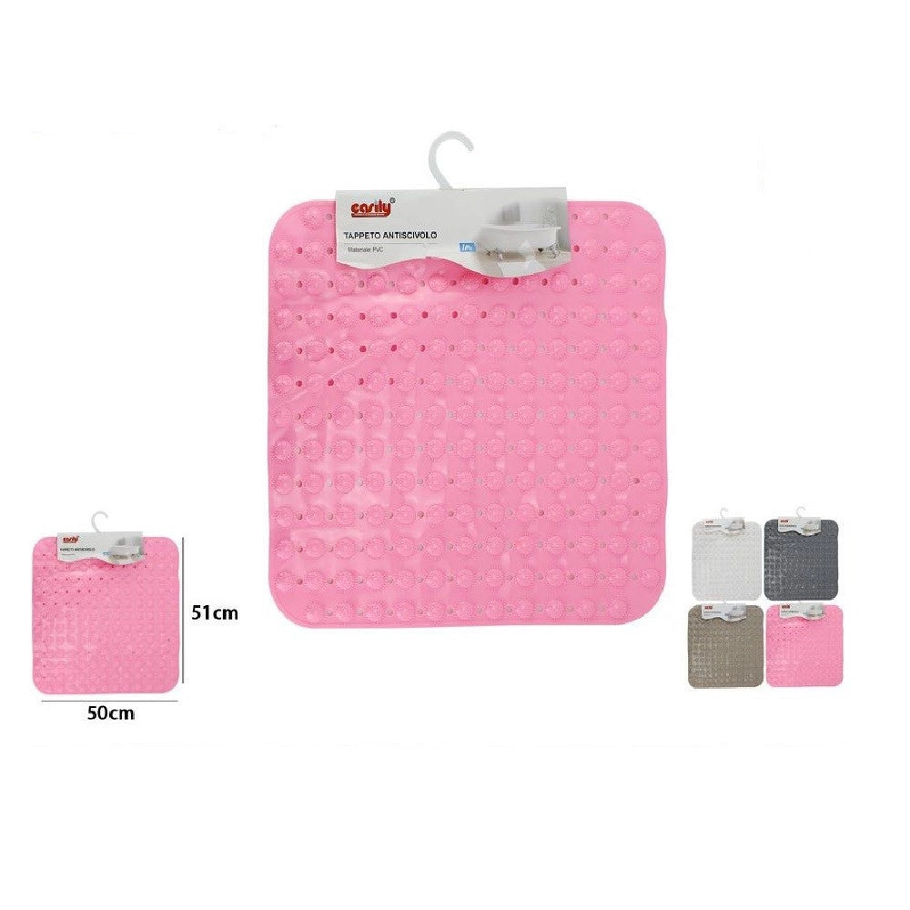 Trade Shop - Tappeto Tappetino In Pvc Antiscivolo Per Vasca Da Bagno Doccia 51 X 50 Cm 59634 -