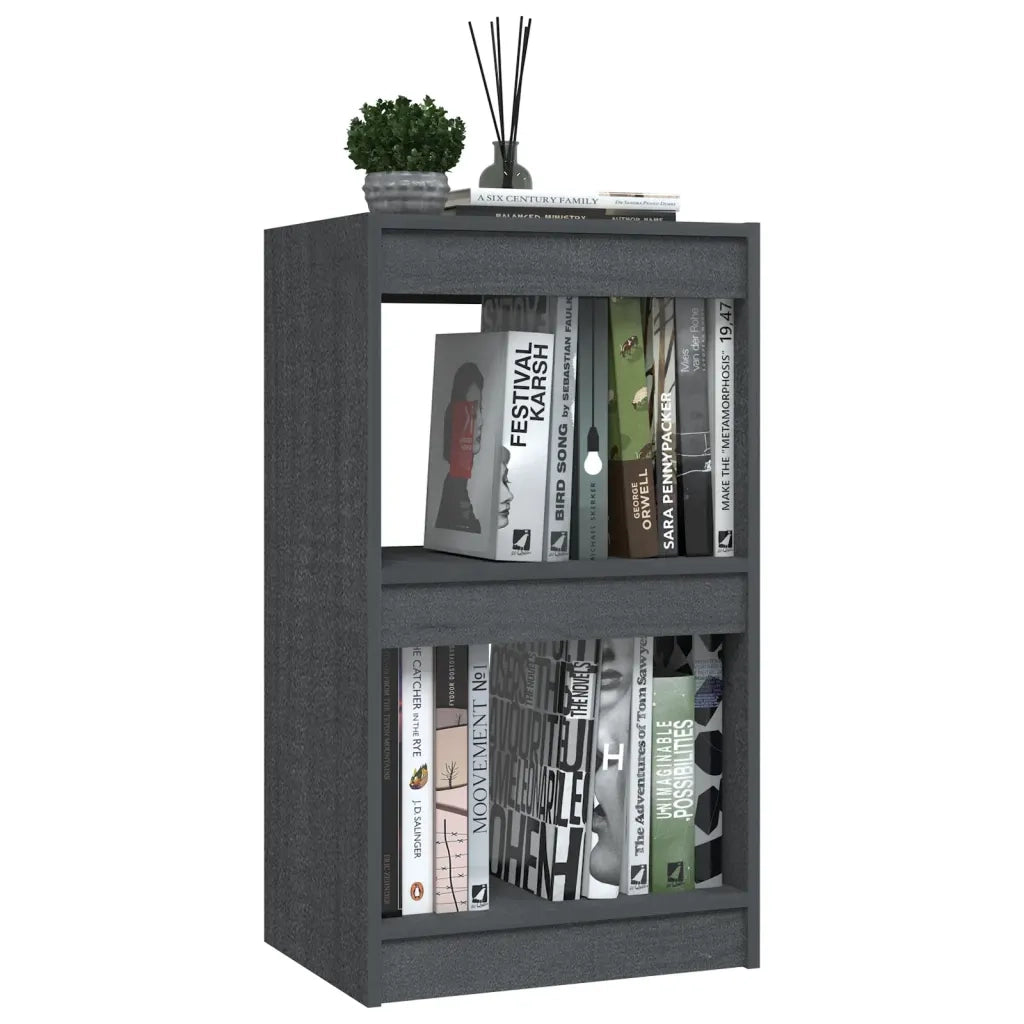 Libreria Grigia 40x30x71,5 cm in Legno Massello di Pino 808135