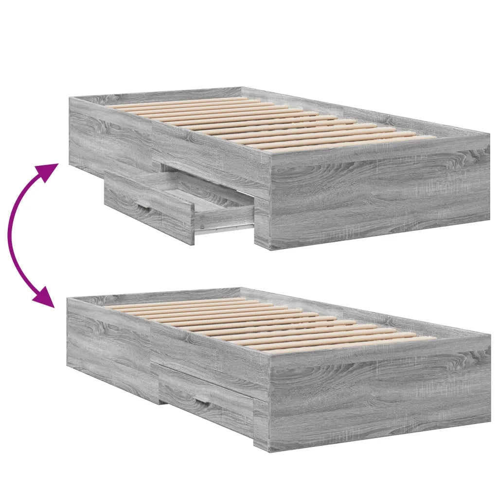 Giroletto Cassetti Grigio Sonoma 100x200 cm Legno Multistrato 3280424