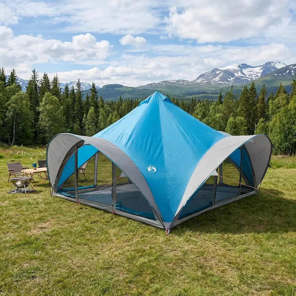 Tenda Tipi con tetto Blu 18 Persone Poliestere e Acciaio 42028620
