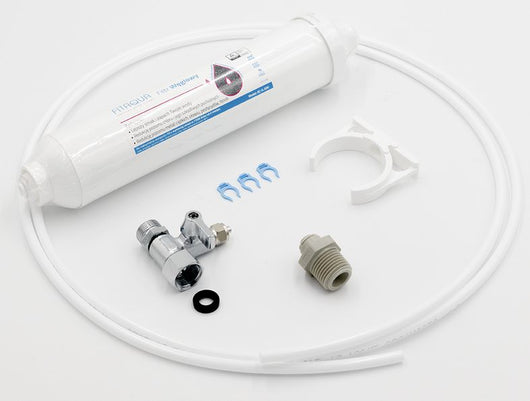 Rubinetto cucina con filtro acqua e bocca flessibile – 2 leve oro spazzolato e nero