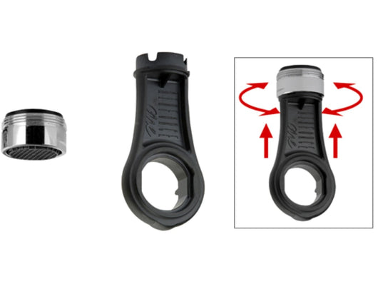 Set completo: 1 aeratore m24 anticalcare ad alta tecnologia, 1 chiave di pulizia settimanale