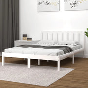 Giroletto-Struttura Letto Bianco in Legno Massello di Pino 140x200 cm 611013