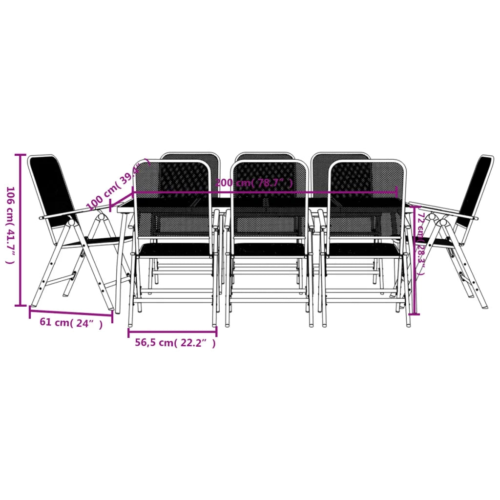Set da Pranzo da Giardino 9pz Antracite in Rete Metallica 3211824