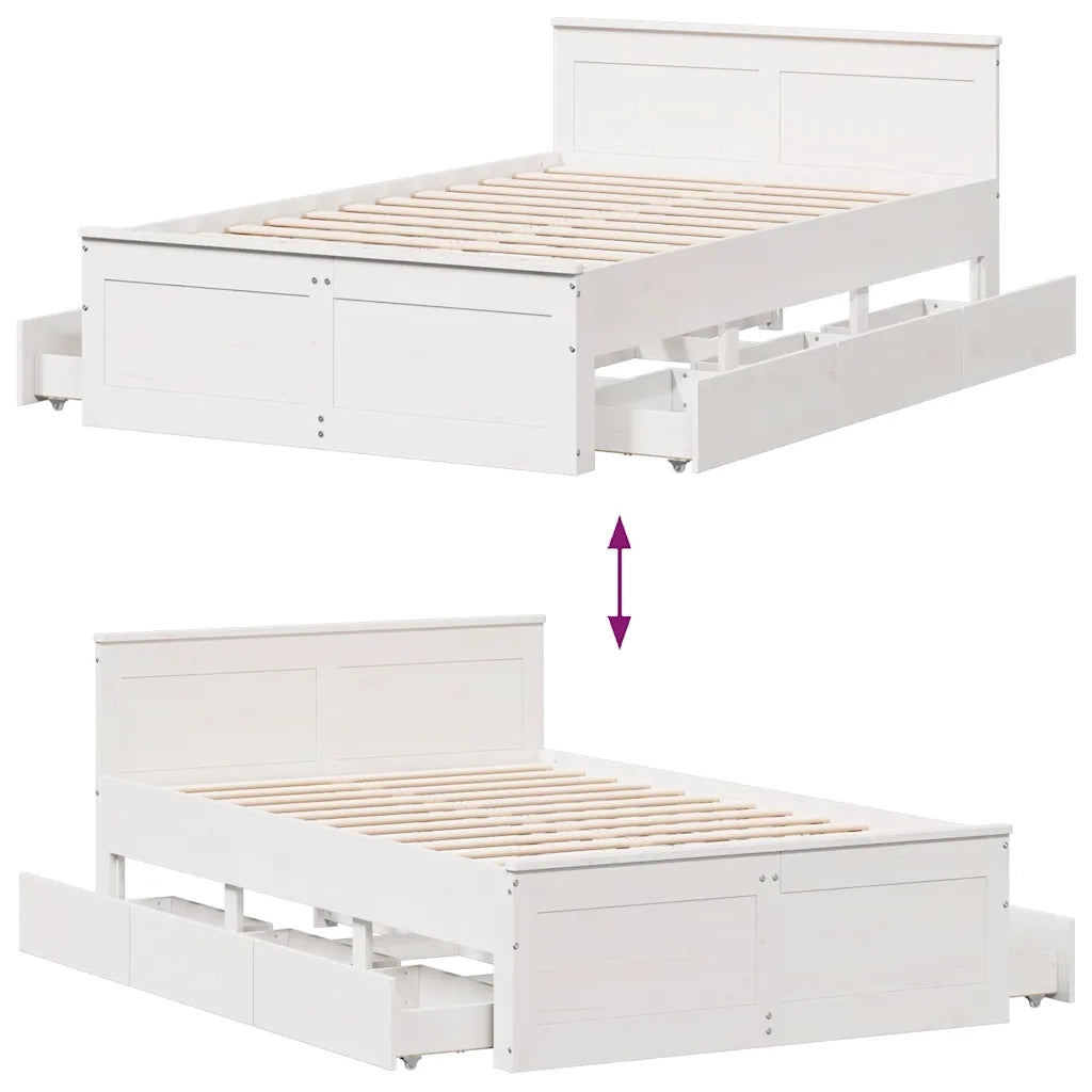 Giroletto senza Materasso con Testata Bianco 120x190 cm Pino 3308784