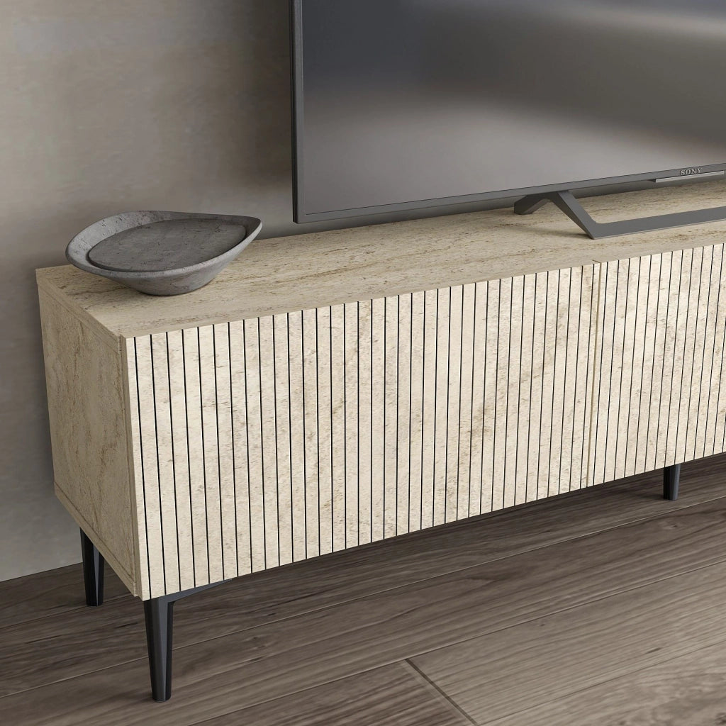 Porta TV in legno "Oscar" - 180 x 31 x 45 cm - Beige