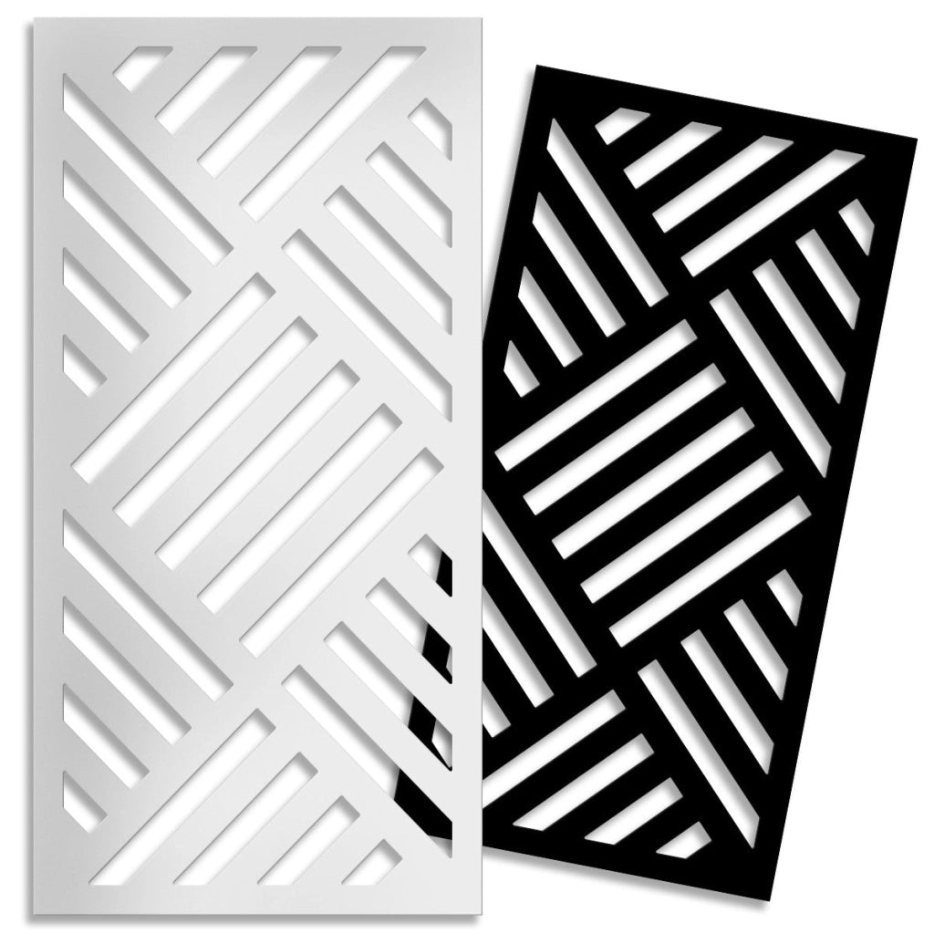 LINEAR MILL - Pannello in PVC traforato - Parasole Misura: 98x198 cm, Colore: bianco