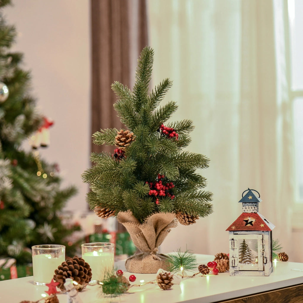 Albero di Natale Decorazione ¨C Zephmum ¨C Verde Rosso 50cm