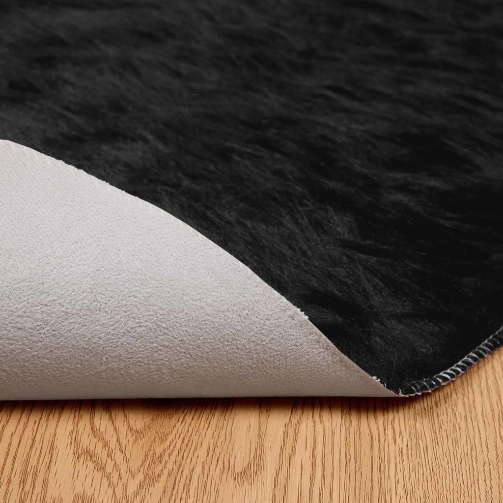 Tappeto in finta TAFALLA Nero Ø 120 cm Poliestere