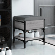 Panca Porta Scarpe-Sgabello-Panca Scarpiera Grigio Sonoma 42x42x45 cm Legno Multistrato