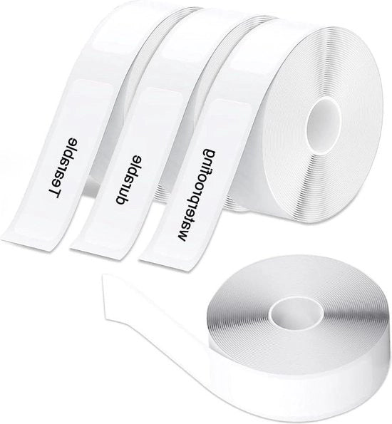 Etichette termiche carta 4 rotoli bianchi 12 x 40 mm nastro etichettante idrorepellente - nastro etichettante termico macchina etichettante - etichette termiche autoadesive per ufficio - casa - scuola - qualità premium.