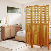 Divisorio Ambienti | Divider per stanze | Paravento a 3 Pannelli 121,5x2x180 cm Legno Massello di Acacia