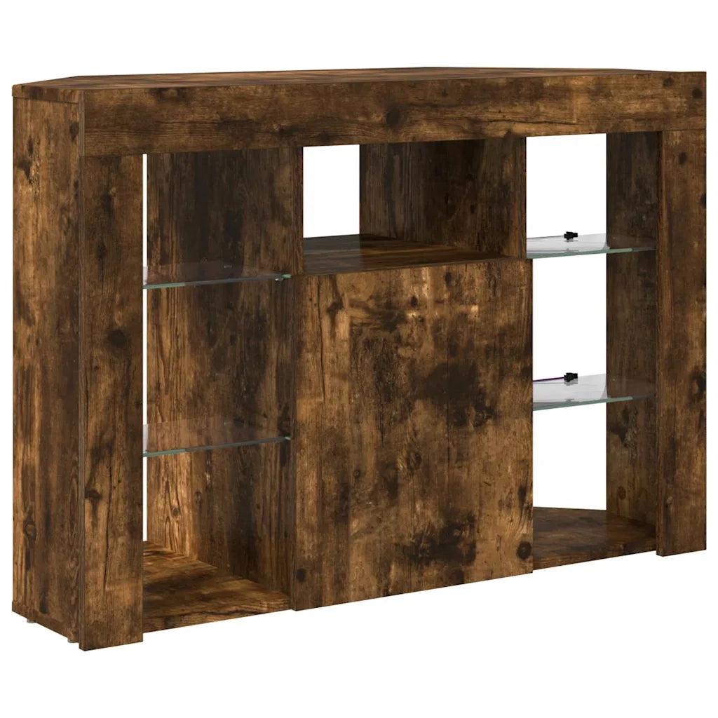 Mobile TV LED-Credenza per TV con LED-Console TV Angolare Rovere fum¨¦ 105 x 40 x 68 cm