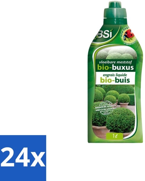 Materia di Buxus Bio - Crescita Salutare e Foglie di Profondissimo Verde - 1 L - Pacchetto Economico - 24 pezzi