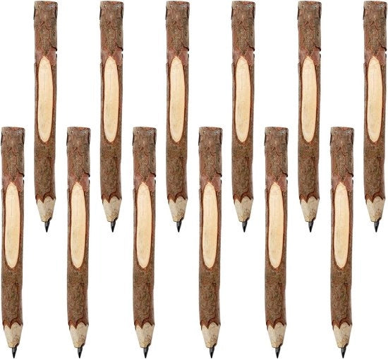 12 Stucchi di Matite in Legno, Regalo Ecocompatibile, Matite di Grafite con Aspetto di Taglialegna per Feste e Regali Personalizzati