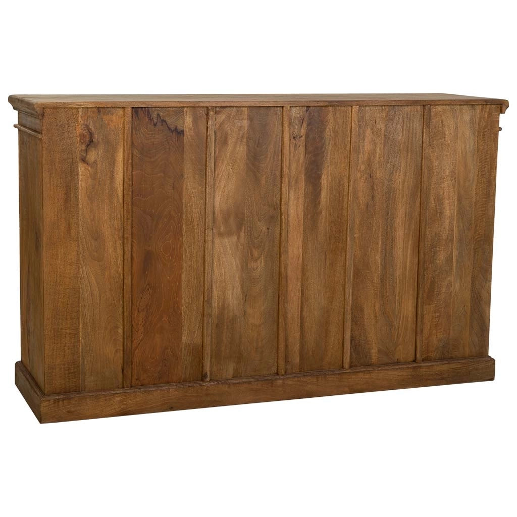 Credenza in legno e vetro marrone 170x40x100