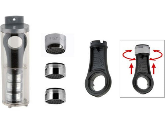 Set completo 2 aeratori m24 e 1 aeratore f22 anticalcare ad alta tecnologia, 1 chiave di pulizia settimanale