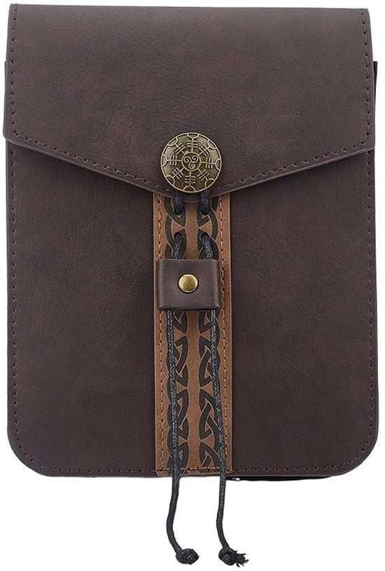 Sella Retro Viking-Lo Stile - Pelle Artigianale - Bronzo Antico - Cocco Marrone - Leggero - Progetto Sostenibile - Sella di Sella