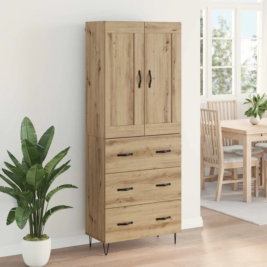 Credenza | Madia | Buffet da pranzo | Armadio da pranzo con cassetto Rovere artigianale 69,5 x 34 x 180 cm