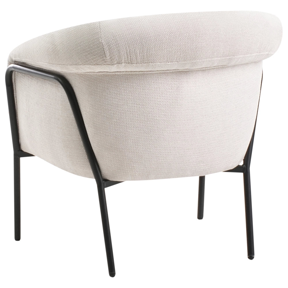 Poltrona imbottita con struttura in metallo Beige chiaro stile moderno
