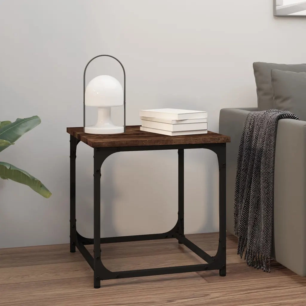 Tavolino da Salotto Rovere Fumo 40x40x40cm in Legno Multistrato 823289