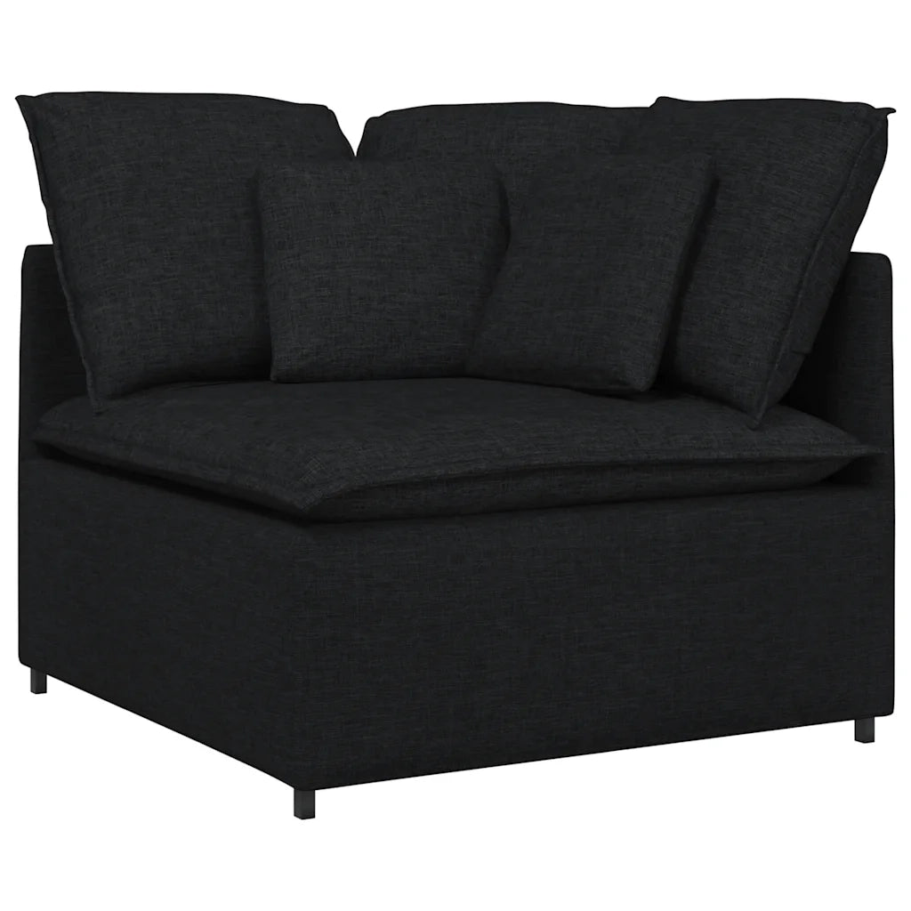 Divano Modulare con Cuscini-Sofa Modulare-Divanetto in Tessuto Nero