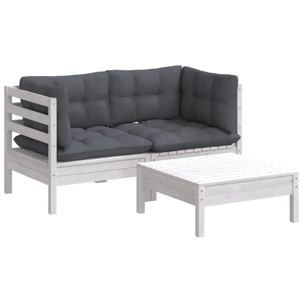 Set di mobili da giardino mobili da esterno set da 3 pezzi con cuscini legno di pino antracite 02_0015917