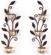 Candelabri a muro con 6 candele in vetro per soggiorno-bagno-sala da pranzo