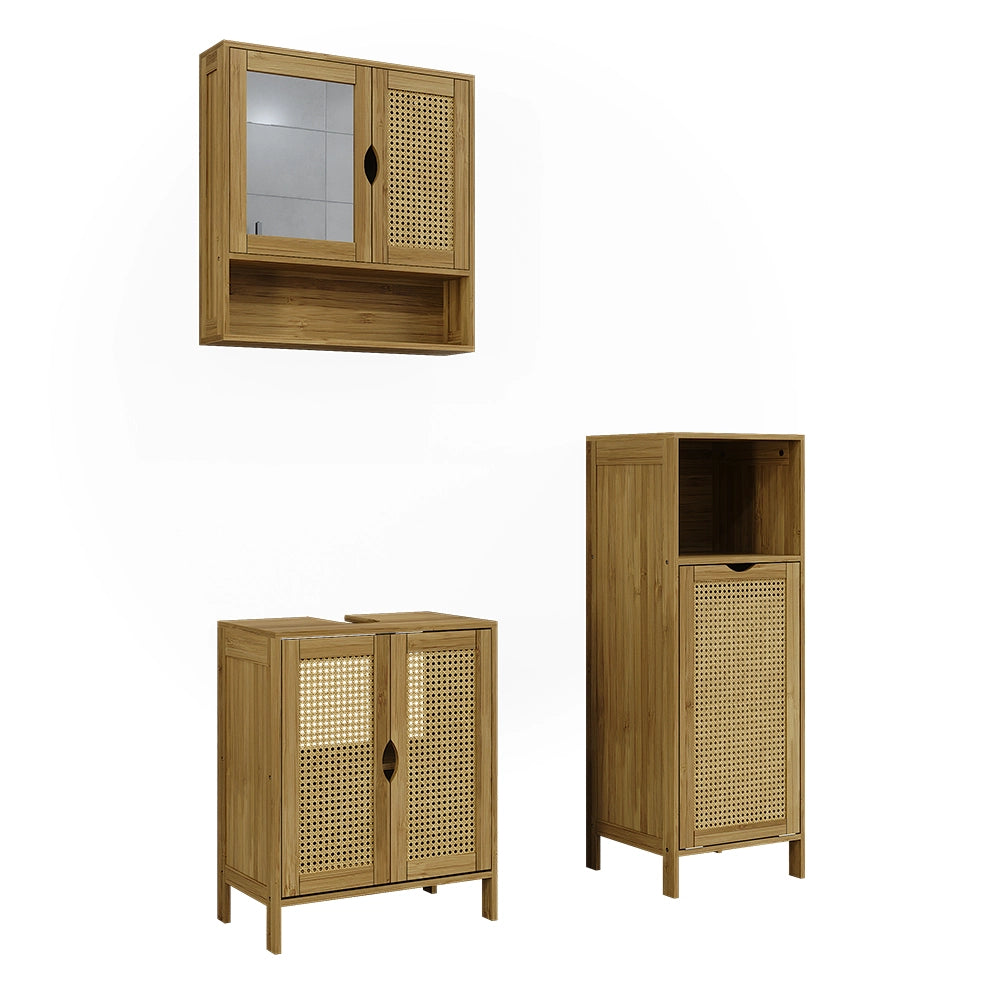 Vicco Set di mobili da bagno Bambù 3 parti