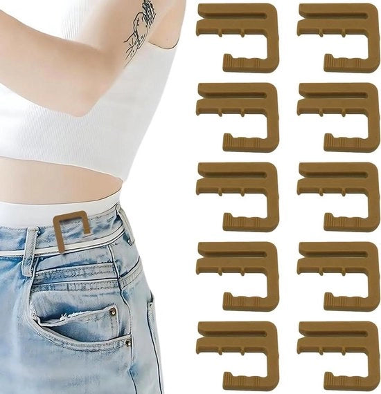 Tessitori per jeans senza chiodi, regolabili, marrone, 10 pezzi - Tessitori adattabili senza cuciture