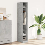 Armadio Grigio Cemento 30x50x200 cm in Legno Multistrato