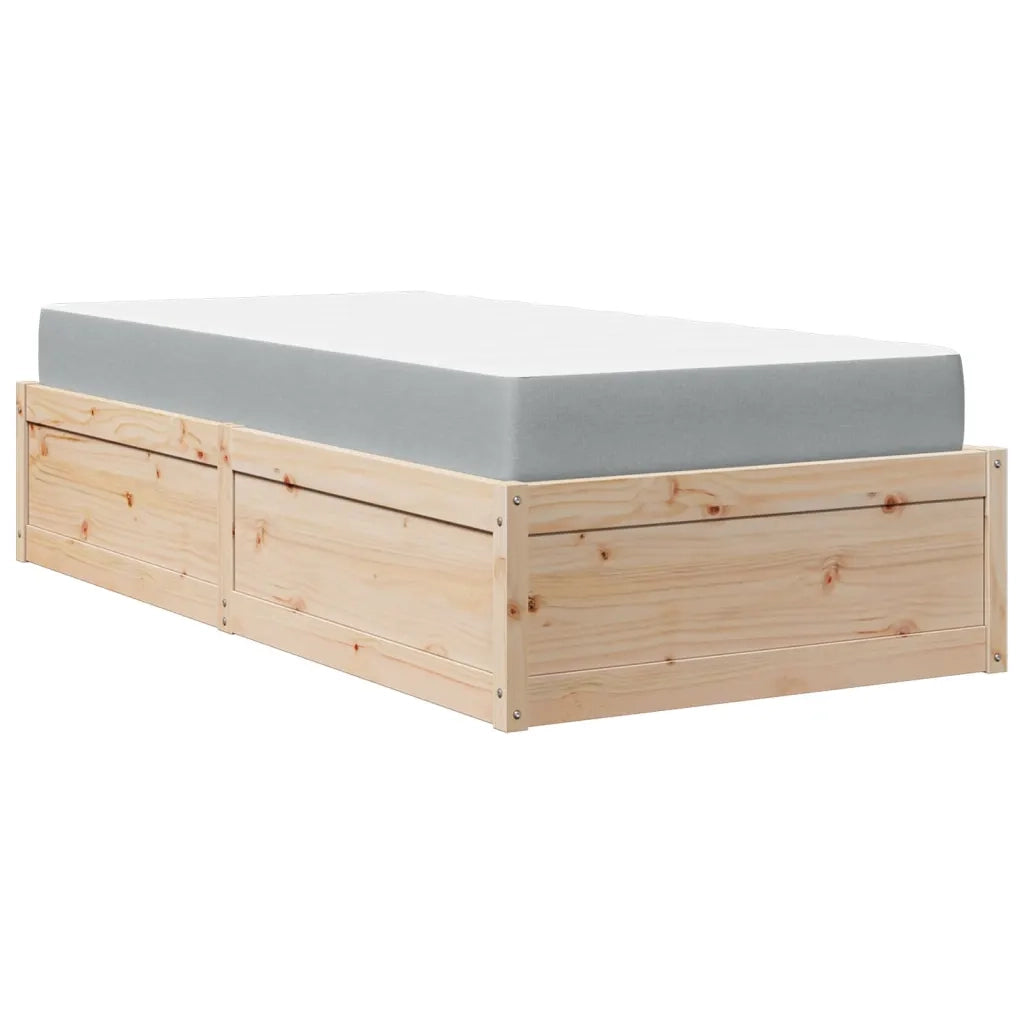 vidaXL Letto con Materasso 100x200 cm in Legno Massello di Pino