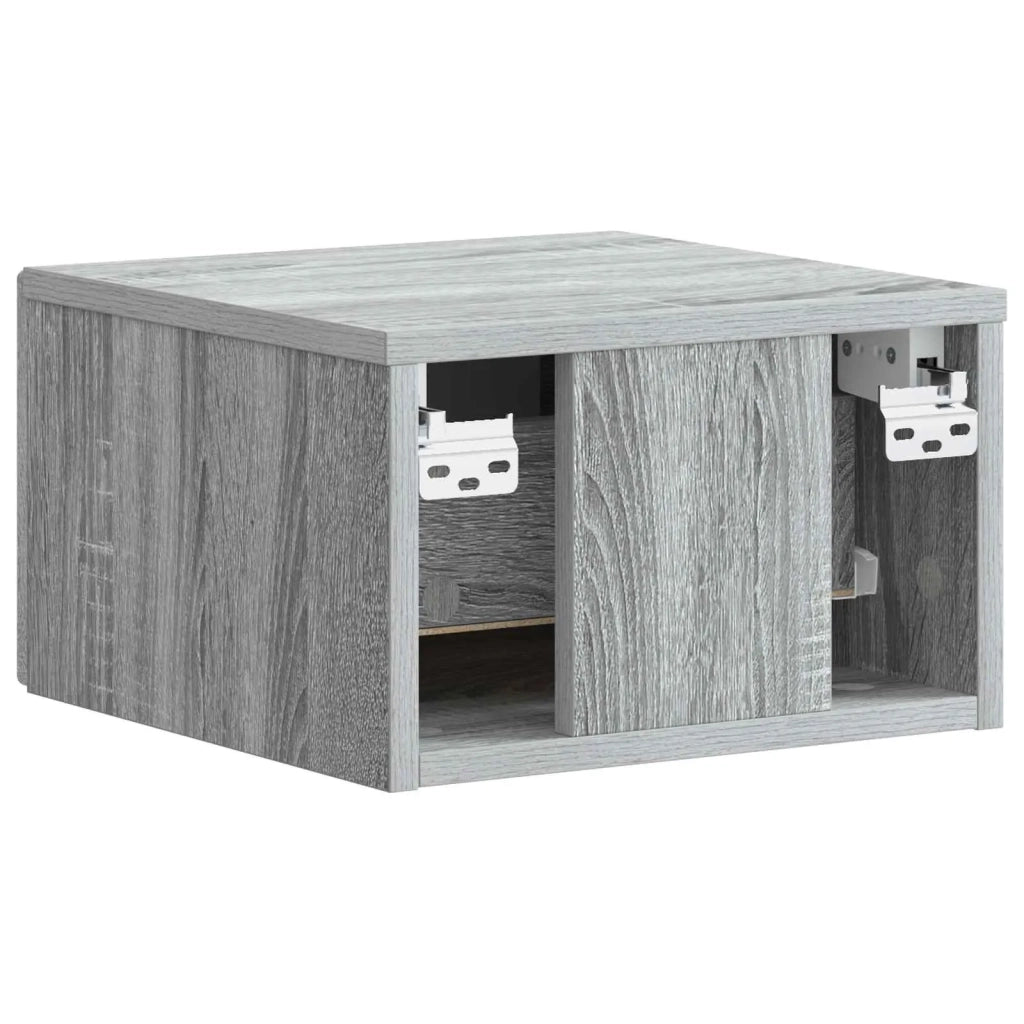 Mobiletto da notte a muro 2 pcs Grigio Sonoma 34,5 x 33 x 20 cm